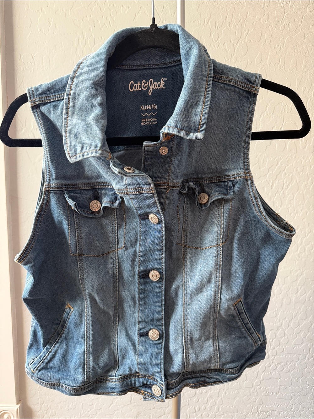 Cat & Jack Light Blue Denim Sleeveless Vest